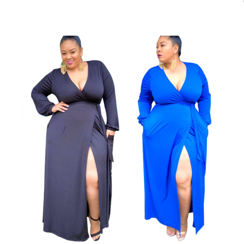 New Arrival Sexy Elegant Plus Size African Slit Women Dress  Plus Size  Casual Dress African Print Dresses  1189910