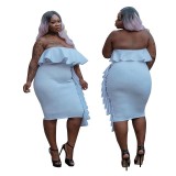 Hot Style Spot Multiple Lotus Leaf Sexy Knitted Plover Party Dresses YF111728