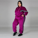 The best-selling velvet plus-size leisure suit YF133344