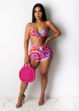Sexy Halter Two-piece Swimsuit Lace Suckled Bikini Suit  855364