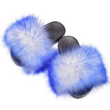 Children's/Kids Faux Fox Fur Slipper Slippers Slides Slide TX-03748