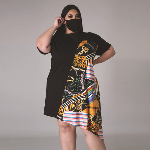 In the spring of 2021, matching color plussize dresses are in stock  141829
