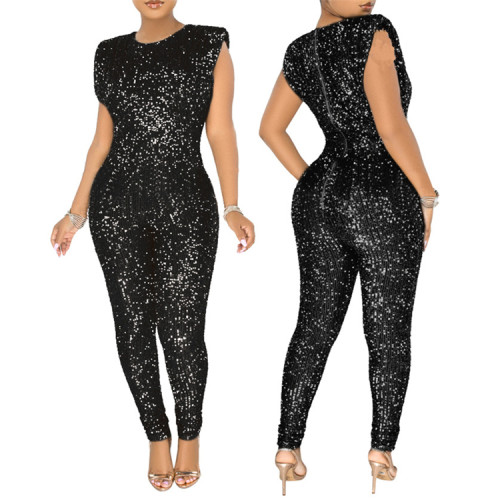 Factory Wholesale new arrival 2021 sequin rompers womens jumpsuit CY_886374