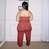 Fashionable New Design Solid Color Plus Size Backless Short Romper Jogger Bodycon Summer Women One Piece Jumpsuit  YF115566