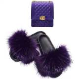 Women Faux Fur Slipper Slippers Slides Slides And Handbags TXB-01223