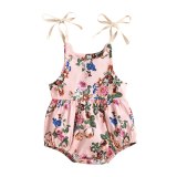 Baby Girls Floral Print Romper Sleeveless Bodysuits Bodysuit Outfit Outfits