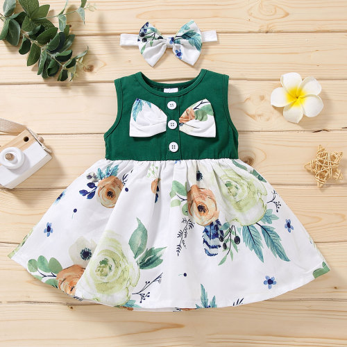 Sleeveless White Floral Printed Pattern 3 Piece Bodysuits Bodysuit Outfit Outfits RJ2396107