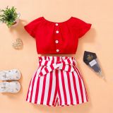 Kids Coton Shirts And Striped Shorts Bodysuits Bodysuit Outfit Outfits