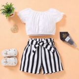 Kids Coton Shirts And Striped Shorts Bodysuits Bodysuit Outfit Outfits