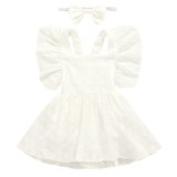 Baby Girls Summer Lace Princess Dresses And Headbands L8091