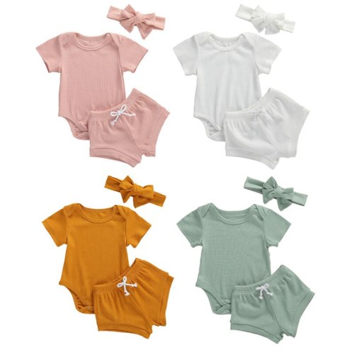 0-24M Newborn Toddler Baby Girls Boys 3pcs Bodysuits Bodysuit Outfit Outfits L192103