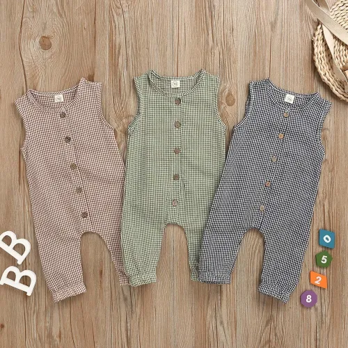 Baby Girls Boys Fashion Summer Print Sleeveless Bodysuits Bodysuit Outfit Outfits L8495