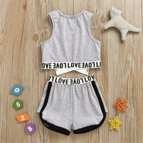 Summer Children Letter Print Bodysuits Bodysuit Outfit Outfits L12132