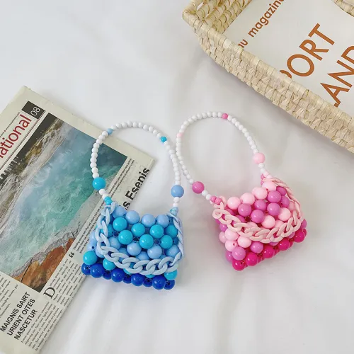 Fashion Children Pearl Candy Rainbow Handbags PDX-B7283