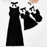 Sleeveless Button Long Dress Mom And Me Dresses 6400516