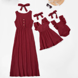 Sleeveless Button Long Dress Mom And Me Dresses 6400516