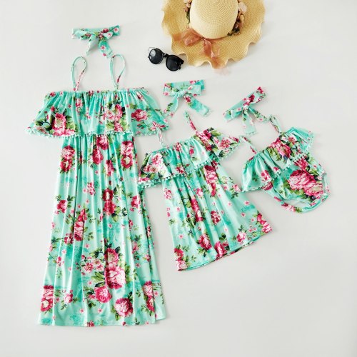 Floarl Flower Print Mommy And Me Dress Dresses 951223