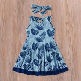 Fashion Blue Leaves Printing Mom And Me Bodysuits Bodysuit Outfit Outfits 983041
