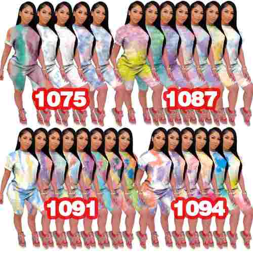 Women 2 Piece Print Tie-Dye Bodysuits Bodysuit Outfit Outfits M107586