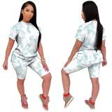 Women 2 Piece Print Tie-Dye Bodysuits Bodysuit Outfit Outfits M107586