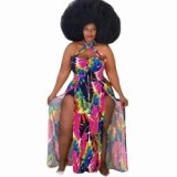 Summer Women Digital Printed Sexy Dress Dresses P507586