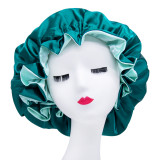 Women Solid Color Silk Hair Designer Bonnet Double Layer Satin Bonnets