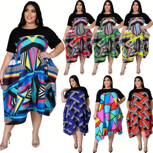 Fashion Colorful Printing Dress Dresses DZ0213