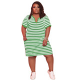 Women's Stripe V-Neck Dress Dresses FA7229310