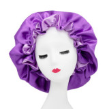 Women Solid Color Silk Hair Designer Bonnet Double Layer Satin Bonnets