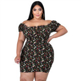 Summer Sexy Off-Shoulder Print Dress Dresses D107687