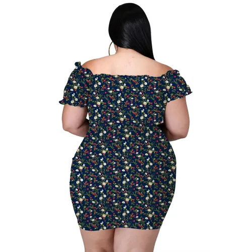 Summer Sexy Off-Shoulder Print Dress Dresses D107687