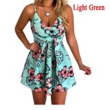Fashion Sexy Women Sleeveless V-Neck Printed Short Dress Dresses YY001223