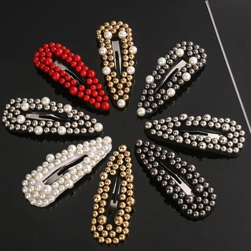 Women's Rivet Water Drop Pearl Hairpin Hairpins 7029310