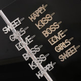 Crystal Letter Women Party Wedding Metal Hairpin Hairpins 707081