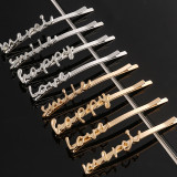 English Word Female Metal Hairpin Hairpins 701021
