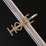 Words Bling Bobby Rhinestone Crystal Letter Hairpin Hairpins 707283