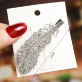 Female Temperament Diamond Feather Hairpin Hairpins S12839