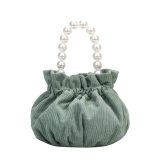 Women Pearl Bucket Bag Portable Handle Messenger Handbags 684253