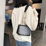 Crocodile Pattern Chain Small Square PU Leather Women's Handbags 962132