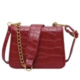 Crocodile Pattern Chain Small Square PU Leather Women's Handbags 962132
