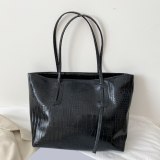Women Tote PU Leather Large Capacity Solid Color Handbags 205566