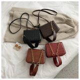 Crocodile Pattern Chain Small Square PU Leather Women's Handbags 962132