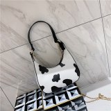 Women's Leather Bag Cow Pattern Gold Chain Handbags 763243