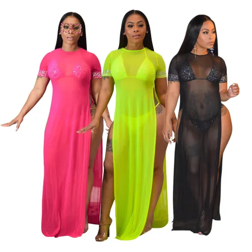 Fashion Short Sleeve Sexy Beach Dress Dresses SMR9309110