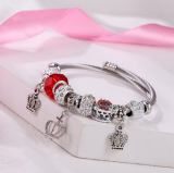 Fashion Stainless Steel Colorful Crown Charm Bracelets S05667