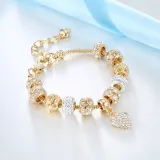 Gold Heart Women Handmade Charm Bracelet Bracelets S07889