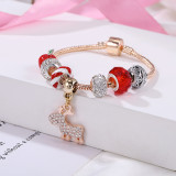 Christmas Animal Bracelet Diamond Pendant Peace Fruit Charm Beaded Bracelets S08394