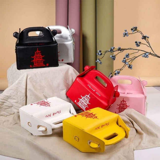 Fashion Crossbody Chinese Takeout Box Style Clutch Bags