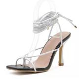 Fashion Sexy Lace Up Women Sandals Square Toe Thin Heels 636-4152
