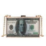 Fashion Dollar Pattern Box Design PU Leather Women Daily Clutch Bags 776677